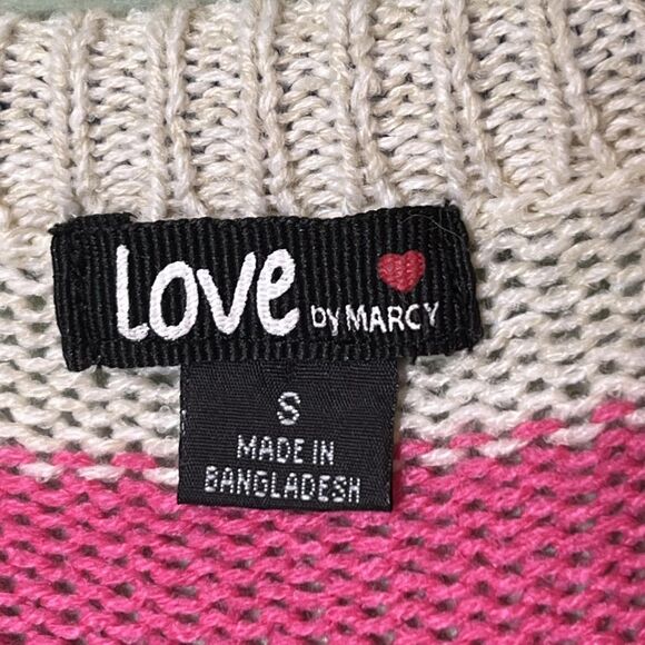 Love by Marcy Sweater Womens Small Multicolor Stripe Crewneck Pullover Tunic - Picture 4 of 11